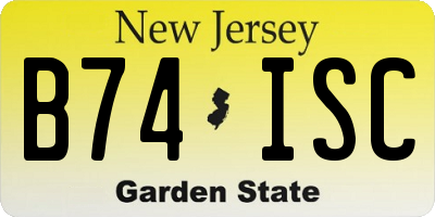 NJ license plate B74ISC