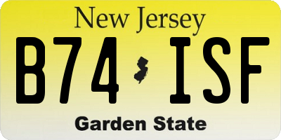 NJ license plate B74ISF