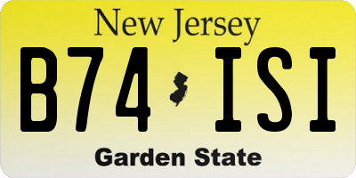 NJ license plate B74ISI