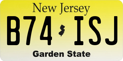 NJ license plate B74ISJ