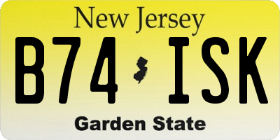 NJ license plate B74ISK
