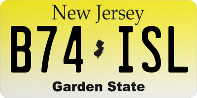 NJ license plate B74ISL
