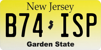 NJ license plate B74ISP