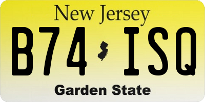 NJ license plate B74ISQ