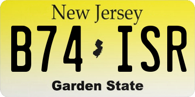 NJ license plate B74ISR