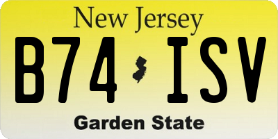 NJ license plate B74ISV