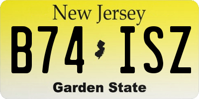 NJ license plate B74ISZ