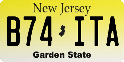 NJ license plate B74ITA