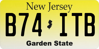 NJ license plate B74ITB
