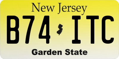 NJ license plate B74ITC
