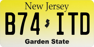 NJ license plate B74ITD