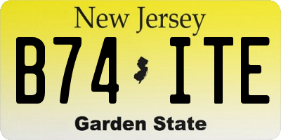 NJ license plate B74ITE