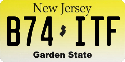 NJ license plate B74ITF