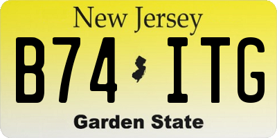 NJ license plate B74ITG