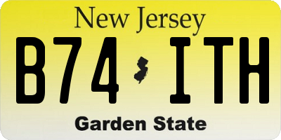 NJ license plate B74ITH
