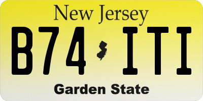 NJ license plate B74ITI