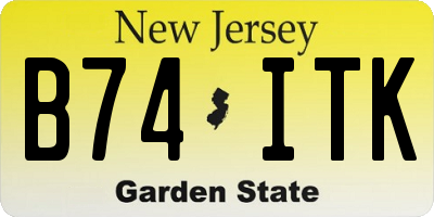 NJ license plate B74ITK