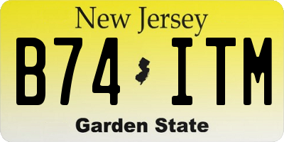 NJ license plate B74ITM
