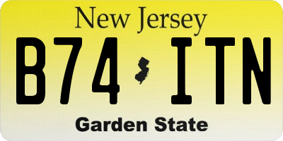 NJ license plate B74ITN