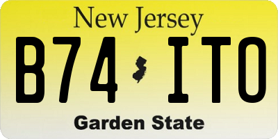 NJ license plate B74ITO