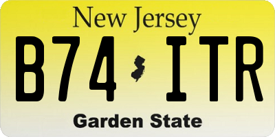 NJ license plate B74ITR