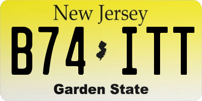 NJ license plate B74ITT