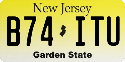 NJ license plate B74ITU