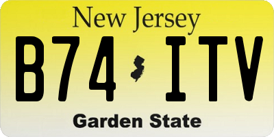 NJ license plate B74ITV