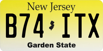 NJ license plate B74ITX