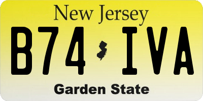 NJ license plate B74IVA
