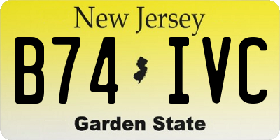 NJ license plate B74IVC