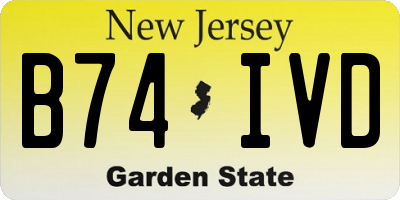 NJ license plate B74IVD