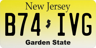 NJ license plate B74IVG