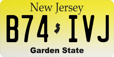 NJ license plate B74IVJ