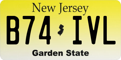 NJ license plate B74IVL