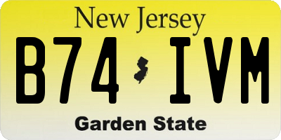 NJ license plate B74IVM