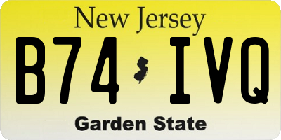 NJ license plate B74IVQ