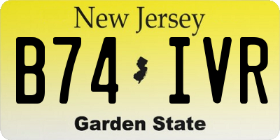 NJ license plate B74IVR
