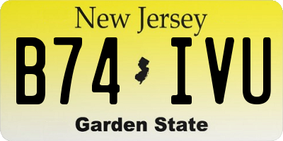 NJ license plate B74IVU