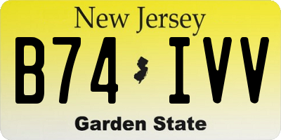 NJ license plate B74IVV