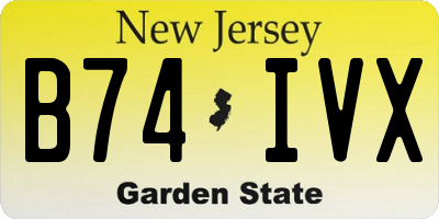 NJ license plate B74IVX