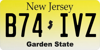 NJ license plate B74IVZ
