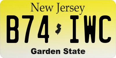 NJ license plate B74IWC
