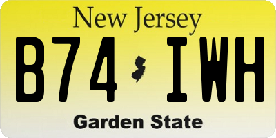 NJ license plate B74IWH
