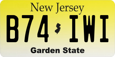 NJ license plate B74IWI