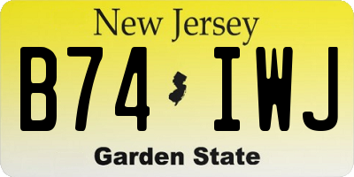 NJ license plate B74IWJ