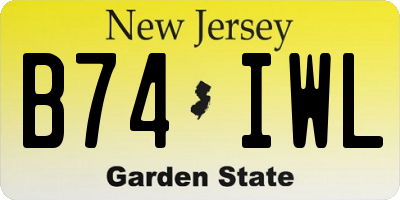 NJ license plate B74IWL