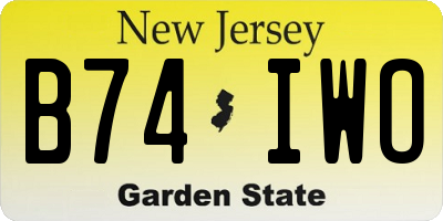 NJ license plate B74IWO