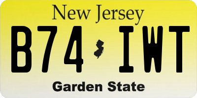 NJ license plate B74IWT