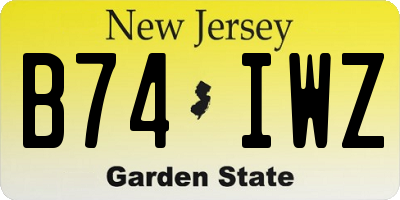 NJ license plate B74IWZ